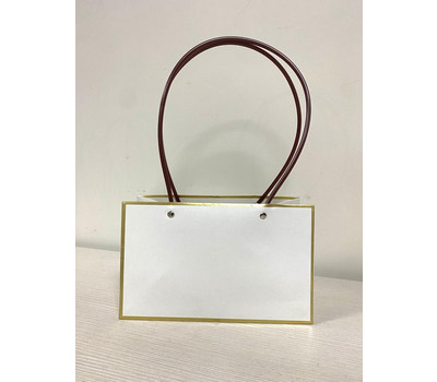 Handbag для цветов (белый с золотой каймой)