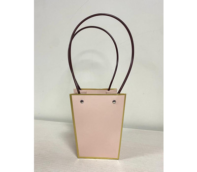 Handbag для цветов (розовый с золотым кантом)